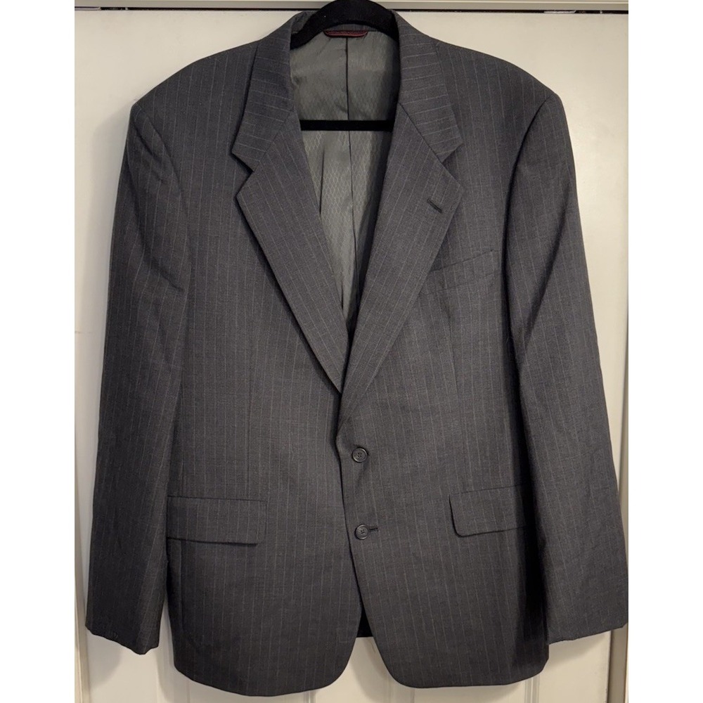 HART SCHAFFNER MARX Blazer Men's 44R Gray Pinstripe Australian Wool